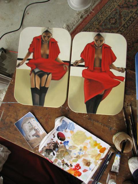 Red Dress wooweee, nearly completed. one last coat.